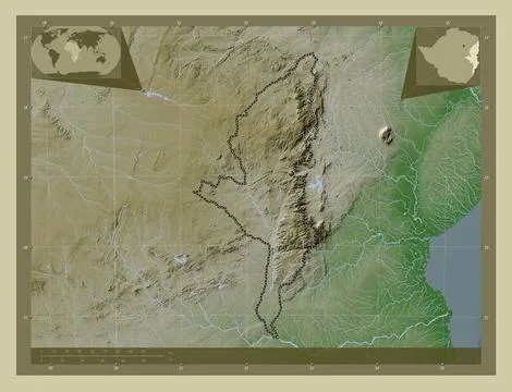 Manicaland, Zimbabwe. Elevation map colored in wiki style with lakes and rive Stock Illustration