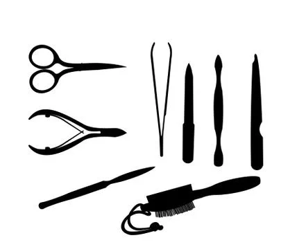 Manicure and chiropody tools vector collection Stock Illustration
