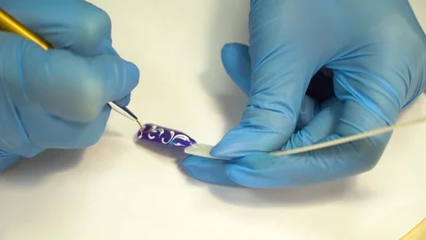 Manicure closeup on artificial nails Stock Footage 83138134