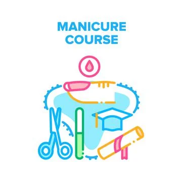 Manicure Course Vector Concept Color Illustration Stockillustratie