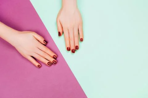 Manicure on divided background Foto stock