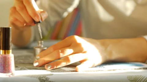 Manicure at home Stock Footage 61398596