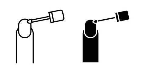 Manicure icon in black and white. vector icon pack for websites Stock Illustration