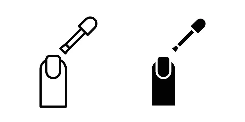 Manicure icon black vector isolated on white Stock Illustration