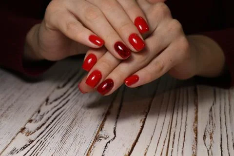 Manicure with long nails Stock Photos