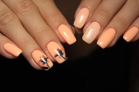 Manicure with long nails Stock Photos