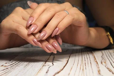 Manicure with long nails Stock Photos