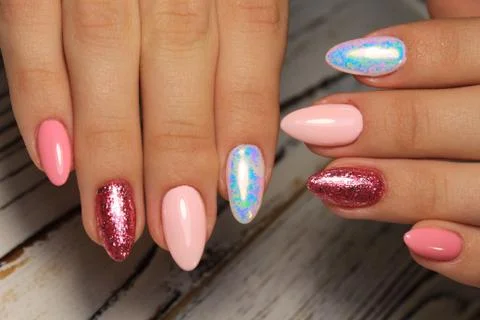 Manicure with long nails Stock Photos