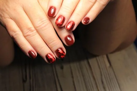 Manicure with long nails Stock Photos