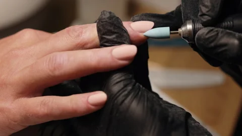 Manicure machine, Removing nail, close up Stock-Footage 247587804
