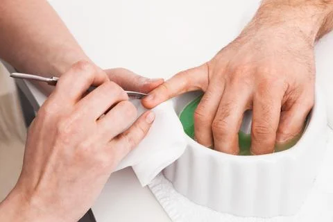 Manicure man Stock Photos