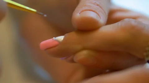 Manicure master makes beuty manicure Video stock 79306530