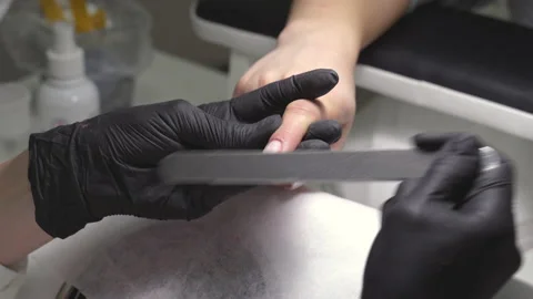 The manicure master makes nails Stock Footage 197960250