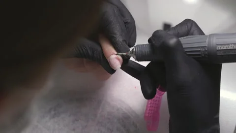 The manicure master makes nails Stock Footage 197960381