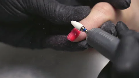 The manicure master makes nails Stock Footage 197961177