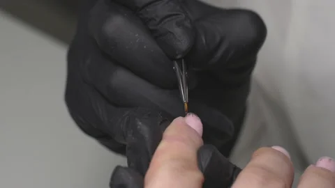 The manicure master makes nails Stock Footage 197967577