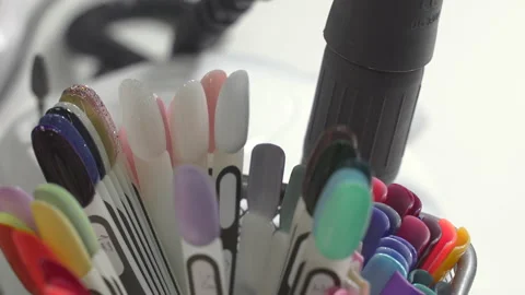 The manicure master makes nails Stock Footage 197968980