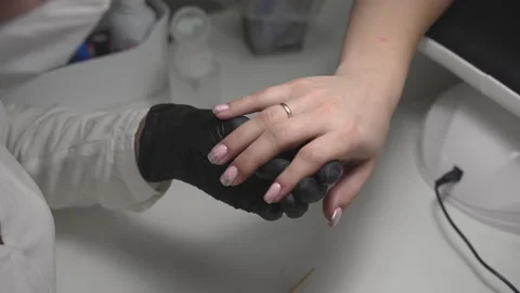 The manicure master makes nails Stock Footage 197968997