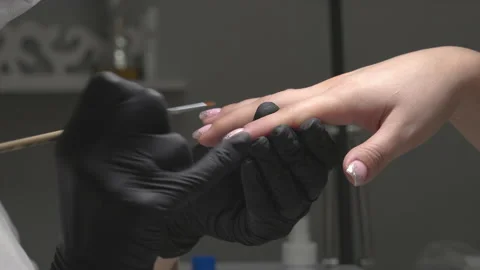 The manicure master makes nails Stock Footage 197969234