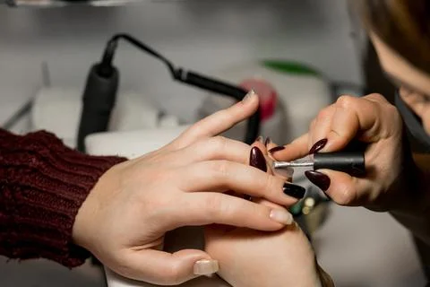 Manicure master, work. working materials Stock Photos