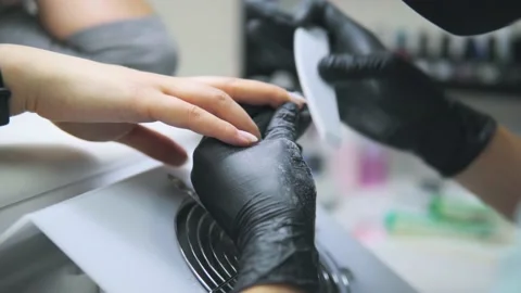 Manicure with a nail file Stock-Footage 131038913