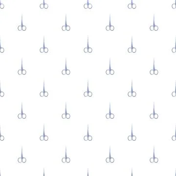 Manicure nail scissors repeating pattern on white background イラスト素材