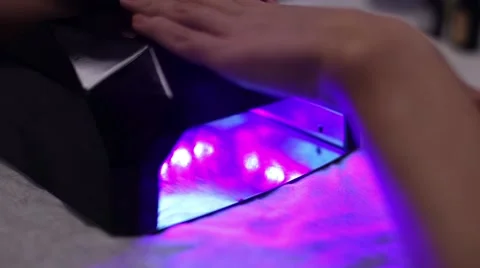 Manicure Nails UV Lamp Stock Footage 63600445