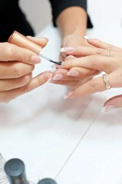 Manicure procedure, closeup 스톡 사진
