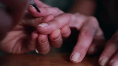 Manicure Process. Nail Polish Applying to Hand Stock Footage 65413627