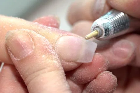 Manicure in process.closeup Stock Photos