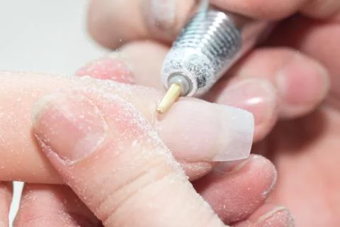 Manicure in process.closeup Stock Photos