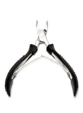 Manicure scissors with black handle Stock Photos
