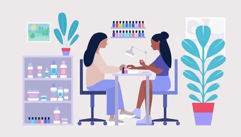 Manicure service concept Stock Illustration