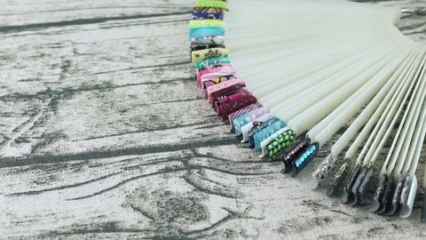 Manicure set of on fabric Stock Footage 85456790