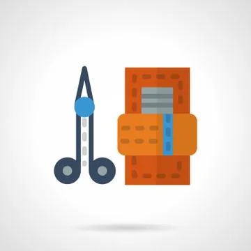 Manicure set flat color vector icon Stock Illustration