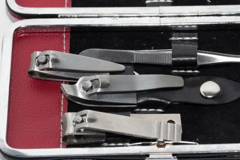 Manicure set. macro Stock Photos