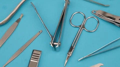 Manicure set rotate Stock Footage 242838739