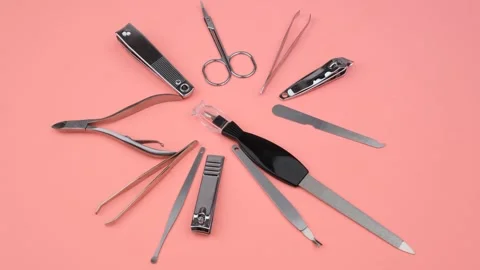 Manicure set rotating Vídeo Stock 242750771