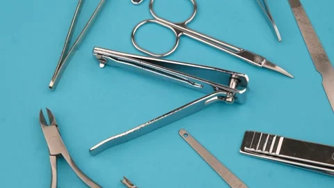 Manicure set rotating Stock Footage 242838802