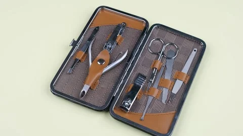 Manicure set rotating Video stock 243193722