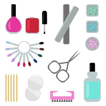 Manicure set set vector illustration Illustrazione stock