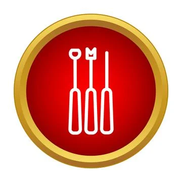 Manicure shaping tools on red and gold icon Illustrazione stock