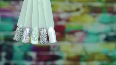 Manicure templates pattern, colorful Stock Footage 79132778