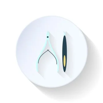 Manicure tools flat icon Stock Illustration