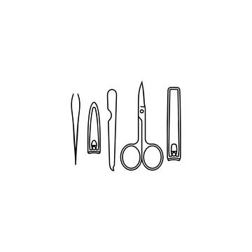 Manicure Tools Icon Set. Vector icon. Stock Illustration