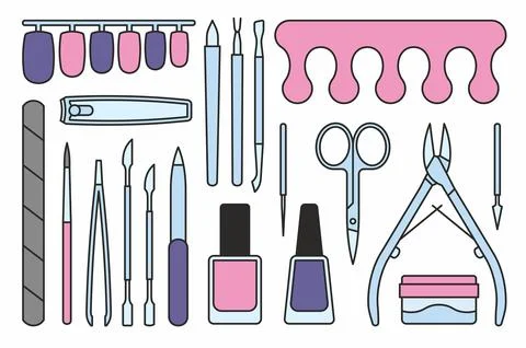 Manicure tools Icons Stock Illustration