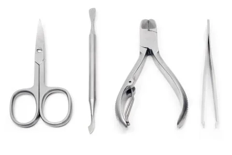 Manicure Tools Isolated on a White Background Photos