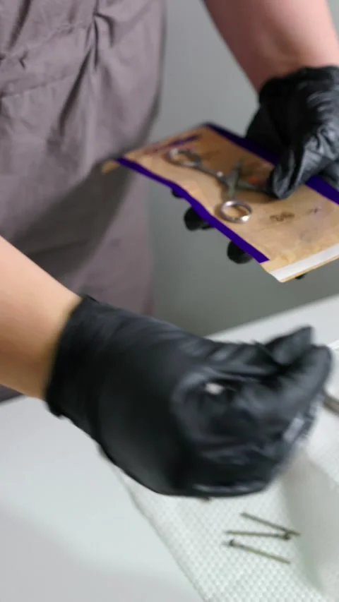Manicure Tools Packaging: Disposable Kraft Bags Stock Footage 260439309