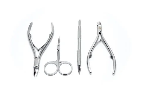 Manicure tools set isolated on white background Stock Photos