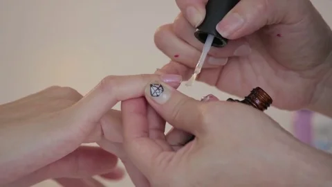 Manicure top coat tight Video stock 76570253